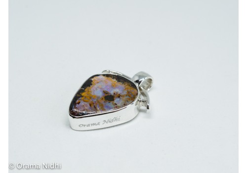 Pendentif  roche-mère d'opale et argent pour femme